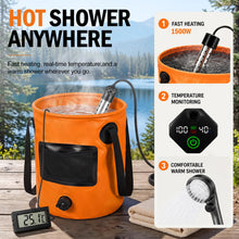 Load image into Gallery viewer, Portable Camping Shower Kit with Privacy Tent Heated Water Outdoor Shower
