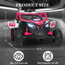 Load image into Gallery viewer, 24V 7AH 2 Seater Power Wheels for Big Kids, 25&quot; 4WD Large Kids&#39; Electric Vehicles with Remote Control for Girls Boys, Pink
