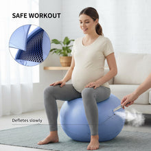 Load image into Gallery viewer, FITMIND Extra Thick Yoga Ball with Training Instruction, Anti-Burst Slip Resistant Exercise Ball -Blue
