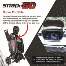 Load image into Gallery viewer, Three Wheel Portable Mobility Scooter for Adults - Aircraft-Grade Aluminum, Top Speeds of 5 mph &amp; 13-Mile Range - Folding &amp; Foldable Scooter
