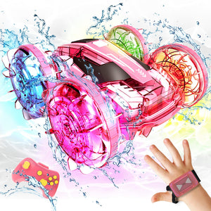 Amphibious Remote Control Car Boat for Kids, 4WD RC Stunt Car with Waterproof Remote Control, 2.4GHz Gesture RC Cars