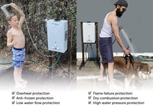 Load image into Gallery viewer, Flame King Portable Tankless Water Heater Propane Gas 10L 2.64 GPM at 68,000 BTU, Outdoor Instant Hot Water Shower for RV, Camping, Farm, Cabins

