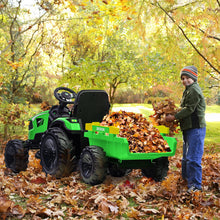 Load image into Gallery viewer, 3 in 1 Kids Ride on Tractor, Excavator &amp; Bulldozer, 24V Electric Vehicles w/Trailer, Shovel Bucket, Digger, Remote Control, Green
