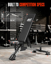 Load image into Gallery viewer, Mikolo Weight Bench - 1300 Weight Capacity and 40 Adjustable Positions for Full Body Workouts, Incline, Decline and Flat Setting for Garage and Home Gym, Black
