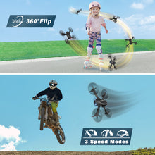 Load image into Gallery viewer, Mini Drone with Camera for Adults Youth - 1080P HD FPV Camera Drones with 90° Adjustable Lens, Gestures Selfie, One Key Start, 360° Flips
