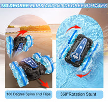 Load image into Gallery viewer, Amphibious Remote Control Car, 2.5GHz 4WD 131Ft 360° Rotation, 180° Flip，60Mins Play, Rechargeable Gesture Rc Car with LED
