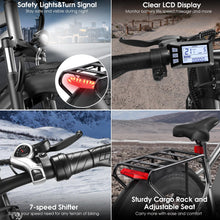 Load image into Gallery viewer, Electric Bike for Adults, Peak 1000W Ebike, 25MPH 60Miles Electric Mountain Bike, 26&quot; Fat Tire Adult Electric Bicycle with 48V 13AH Battery
