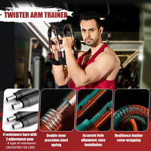 Load image into Gallery viewer, Twister Arm Trainer, 30-120 lbs Adjustable Twister Arm Chest Exerciser with 4 Spring &amp; Poster -Red
