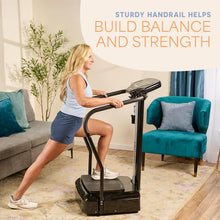 Load image into Gallery viewer, Lifepro Rhythm Vibration Plate Exercise Machine — 99 Speeds &amp; Heart Rate Monitor Whole Body Vibration Platform Machine for Lymphatic Drainage with Handles — Standing Vibrating Platform for Home Gym
