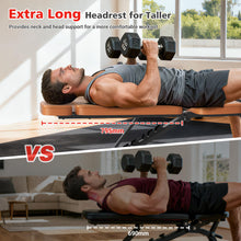 Load image into Gallery viewer, XDDIAS Workout Bench, 10 Backrests Adjustable Weight Bench with Extended Headrest, 800LBS Foldable Weight Bench for Home Gym, Incline Decline Flat Bench Compact for Small Space Training, Brown
