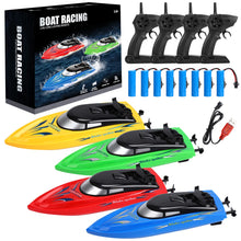 Load image into Gallery viewer, 4PACK RC Boat, Remote Control Boats for Kids and Adults,10km/H 2.4G High Speed Remote Control Boat, Fast RC Boats
