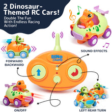 Load image into Gallery viewer, Dino Remote Control Car - Cartoon Style Dinosaur Remote Car with Music and Lighting - Disassemble-able and Assemble-able
