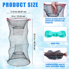Load image into Gallery viewer, Windyun 3 Pcs Fishing Cast Net with Heavy Duty Sinker Portable Folded Lobster Crab Trap Fishing Net with Long Robust Telescopic Handle Freshwater Saltwater Bait Fishing Accessories (4 Ft)
