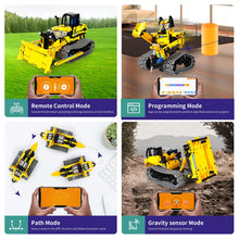 Load image into Gallery viewer, 5 in 1 STEM Robot Toy Building Kit, 452 PCS Blocks App &amp; Remote Control Engineering Toys Robotics for Kids Ages 8-12, RC Bulldozer Erector Sets
