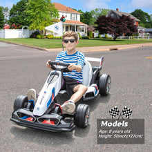 Load image into Gallery viewer, 36V Licensed BMW Electric Go Kart, 7.5 MPH Drift Kart with 400W Motor, Outdoor Drift-able for 6 Years Old, White
