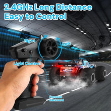 Load image into Gallery viewer, Remote Control Car, All Terrain 1:18 Remote Control Truck for Boys, 2.4GHz RC Car with Cool Led Light
