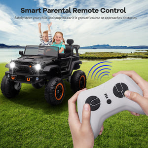 24V 2 Seater Kids Ride On Car, 4 Wheeler Truck Ride On Toys for Big Kids with 5.5MPH Max Speed, Black