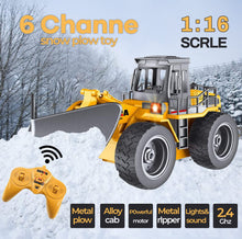 Load image into Gallery viewer, Snow Plow 1/18 RC Front Loader Tractor 2.4Ghz Construction Vehicles with Light &amp; Sound for Kids
