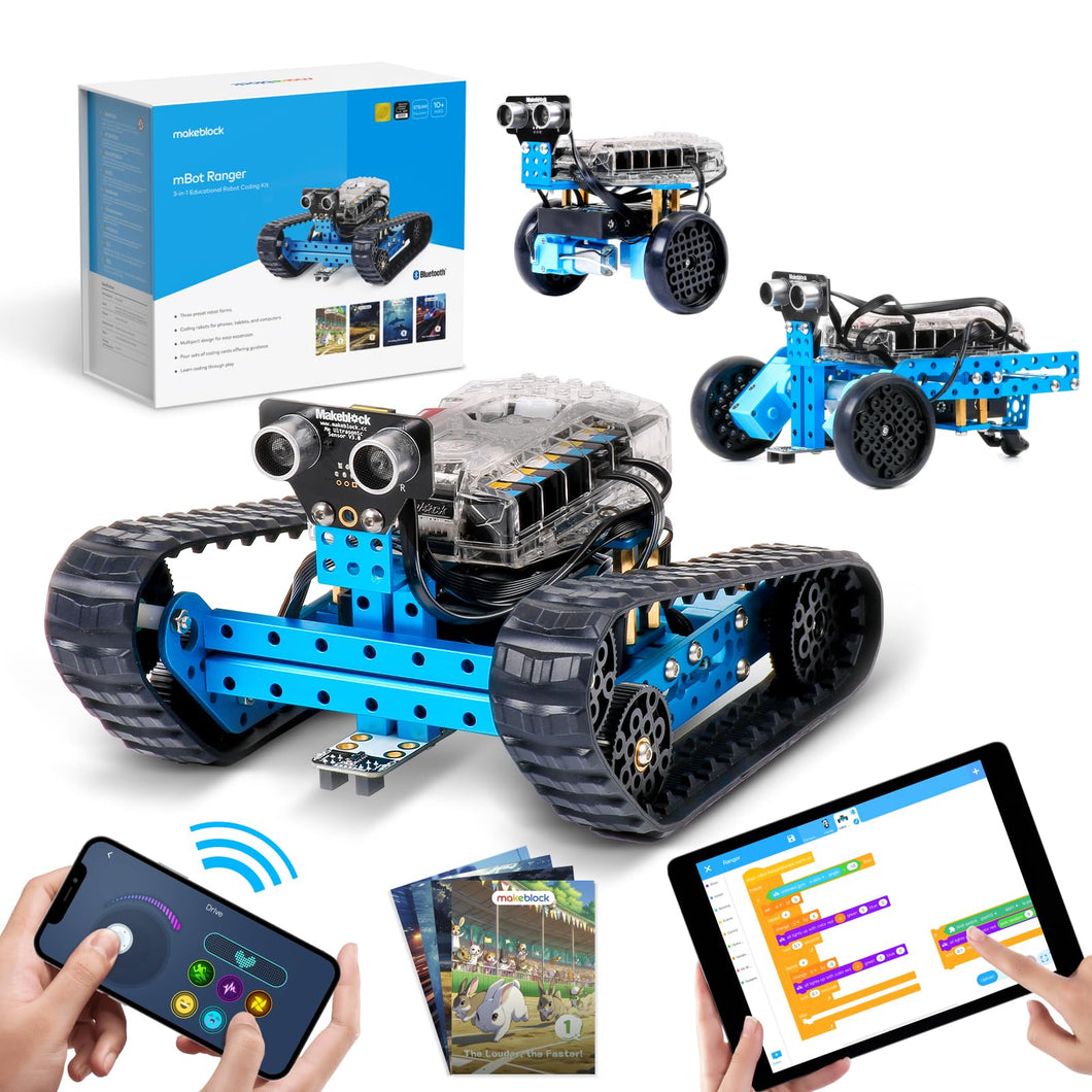Ranger 3 in 1 Robotics for Kids Age 8-12, Coding Robot for Arduino Scratch Learning with Coding Box, 16 Coding Projects