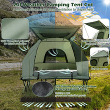 Load image into Gallery viewer, Tangkula 5-in-1 Elevated Camping Tent Cot w/Awning &amp; Carrying Bag(2 Person)
