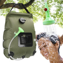 Load image into Gallery viewer, KIPIDA Solar Shower Bag | 5 Gal/20L Solar Heating Camping Shower Bag | Removable Hose | On-Off Switchable Shower Head | Ducha Portatil | Traveling Shower | Portable Shower for Beach Swimming, Hiking
