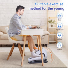 Load image into Gallery viewer, HJDFGSS Under Desk Elliptical Machine, Electric Leg Exerciser While Sitting for Seniors with Remote Control, Quiet Portable Seated Pedal Exerciser, Auto &amp; Manual Mode, 10 Speeds for Home Office（White）

