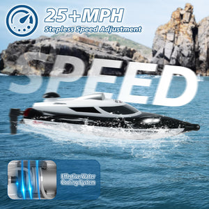 RC Boat-Remote Control Boat for Adults-High Speed 35+ KPH for Pool-Toys for Ages 8-13 (Black)
