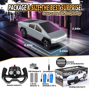 Truck Toy Remote Control Car, 2.4GHz All Terrain Truck Toy with Long Battery Life and Light Effects RC Cars