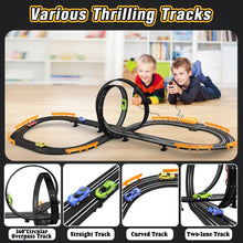 Load image into Gallery viewer, Slot-Car-Race-Track-Sets for Boys Kids, Battery or Electric Race Car Track with 4 High-Speed Slot Cars, Dual Racing Game
