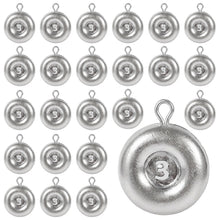 Load image into Gallery viewer, Chiliqi Disc Sinkers Lead Fishing Weight, Coin Sinkers for Saltwater Freshwater Fishing Weight, Surf Fishing Trolling Catfishing Weight Tackle 1oz 2oz 3oz (3oz-24pcs)
