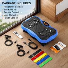 Load image into Gallery viewer, Vibration Plate Exercise Machine, 130 Levels Shake Fitness Vibrating Platform for Lymphatic Drainage Weight Loss, Bluetooth Fat Burner for Women Men, Blue
