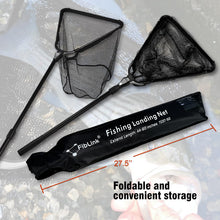 Load image into Gallery viewer, Fiblink Folding Aluminum Fishing Landing Net Fish Net with Extending Telescoping Pole Handle(Extend Length: 44-60 inches-with Larger net)
