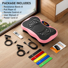 Load image into Gallery viewer, Vibration Plate Exercise Machine, 130 Levels Shake Fitness Vibrating Platform for Lymphatic Drainage Weight Loss, Bluetooth Fat Burner for Women Men, Pink
