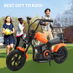 Electric Motorcycle for Kids ，Electric Dirt Bike，24V Ride on Toy for Big Kids w/LED Lights & Power Display ，3-Speed Modes