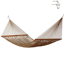 Load image into Gallery viewer, Original Pawleys Island Deluxe Antique Brown DuraCord Rope Hammock – 13 ft. x 60 in., 2-Person, 450 lb Capacity, Oak Spreader Bar, Zinc-Plated Hardware, Handcrafted in the USA
