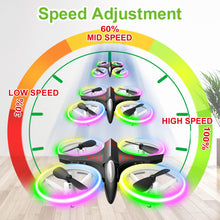 Load image into Gallery viewer, Dwi Dowellin 4.9 Inch Mini Drone for Kids Crash Proof LED Lights One Key Take Off Landing Flips RC Remote Control Small Drones Toys for Beginners Boys and Girls Adults Nano Quadcopter,Black
