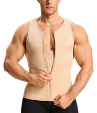 Load image into Gallery viewer, Nebility Mens Shapewear Fajas para Hombres Compression Shirt Men Body Shaper Tank Top Compression Undershirt Vest Sleeveless, Beige - 3XL
