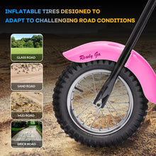 Load image into Gallery viewer, Electric Motorcycle for Kids, 24V Electric Dirt Bike, 2 Speed Max Up to 14 Mph &amp; 60 Minutes Continuous Ride On Toy Motorbike, Pink
