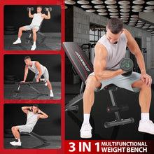 Load image into Gallery viewer, OPPSDECOR Weight Bench for Home Gym, 660LBS Fast Foldable Workout Bench Press for Home Gym Full Body Strength Training, 8 Adjustable Backrests Incline/Flat/Decline Sit up Bench
