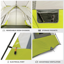Load image into Gallery viewer, CORE 12 Person Instant Cabin Tent | Large 3 Room Family Pop Up Tent for 2 Minute Camp Setup | Included Storage Pockets for Camping Accessories
