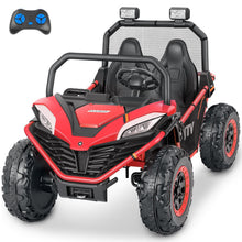 Load image into Gallery viewer, 24V 2 Seater Ride on Car for Kids,10AH 4WD Powered Ride on Toy for Big Kids,4.5MPH Large Side by Side Electric Car, Red
