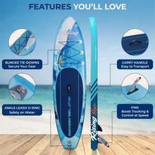 Load image into Gallery viewer, SereneLife 10’6” Inflatable Stand Up Paddle Board with Premium SUP Accessories - 32” Wide Stable Design with Non-Slip EVA Deck Pad, for Youth and Adults, 350 lbs. Capacity
