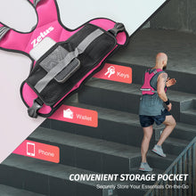Load image into Gallery viewer, ZELUS Weighted Vest for Men and Women, Adjustable Body Weight Vest Exercise Set for Workouts, 4-10lb/11-20lb/20-32lb with 6 Ironsand Weights for Cardio Strength Training Walking Jogging, 4-10lb. Pink
