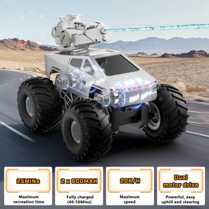 2-in-1 Trucks Toy-1/16 Remote Control Monster Trucks Toy, Amphibious 4WD All Terrain Off-Road Waterproof Pickup, 2.4GHZ Vehicles