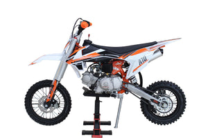 125CC Dirt Bike (A10) 4-Stroke Electric Start Manual 4-Speed, 4.5L Fuel Tank, 14"/12" Tires for Youth Adults (Orange)