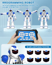 Load image into Gallery viewer, Toys for 6-9 Year Old Boys, Girls RC Robot Gifts for Kids Intelligent Programmable Robot (Blue&amp;White)
