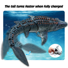 Load image into Gallery viewer, Remote Control Dinosaur Toys for Kids 3 4 5 6 7, Mosasaurus Diving Toys RC Boat with Light and Spray Water for Swimming
