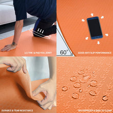 Load image into Gallery viewer, Hatha Yoga Large TPE Yoga Mat 6'x4'x1/2" Extra Thick Non-Slip Exercise Mat - for Yoga Pilates &amp; Home Gym Workouts(Orange)
