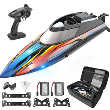 Load image into Gallery viewer, RC Boat, 14 inch Remote Control Boat - Self-righting, 40 Min Dual-Battery, 32 KPH Fast RC Boats for Kids &amp; Adults with LED Lights
