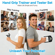Load image into Gallery viewer, Handeful Grip Strength Tester Trainer - Dynamometer Handgrip Measurer Meter, Handheld Strengthener Exerciser for Sports, School, and Home Use（Black with strengthener）
